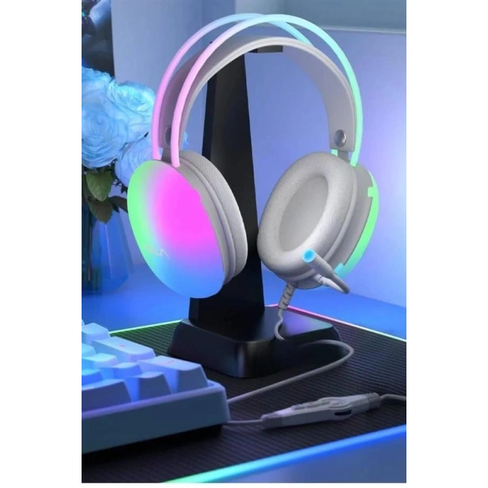 Kulak Üstü Kablosuz Bluetooth Kulaklık Unısex Renkli Işıklı Kulaklık