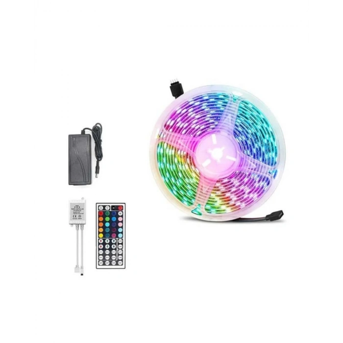 Kumandalı Rgb Şerit Led 5 Metre Renk Değiştiren Dekoratif Led Işık