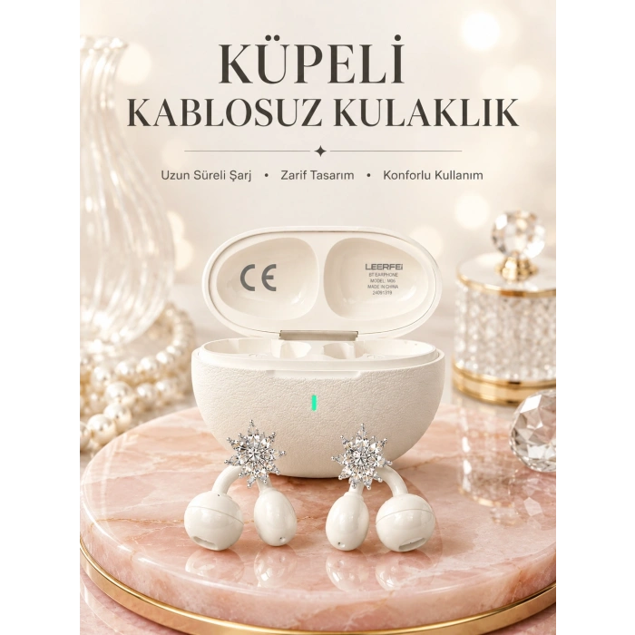 Küpeli Kablosuz Kulaklık Uzun Süreli Batarya Performansı
