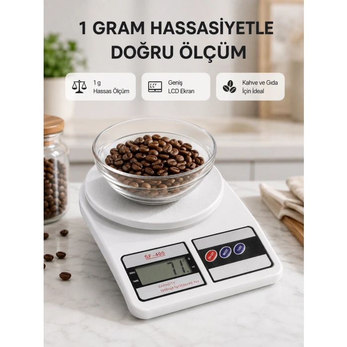 Lcd Ekranlı Hassas Dijital Mutfak Terazisi – 5kg Kapasite, 1g Hassasiyet Yeni Nesil
