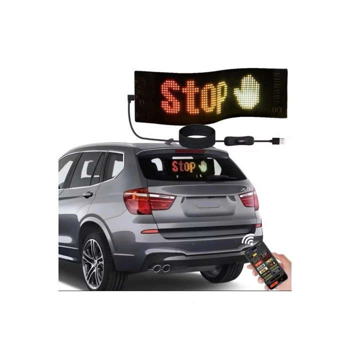 Led Ekran Matrix Panel Cama Yapışan En Büyük Boy 16x96 Led Sayısı Araba Yazısı 12cm-59.5cm