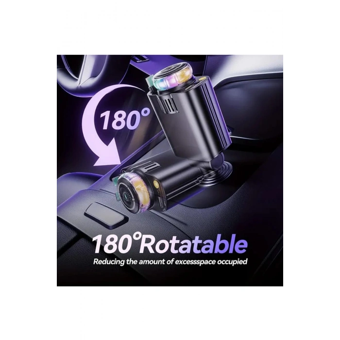 Led Işık Aydınlatmalı 45w Hava Nemlendirici 5’1 Arada Şarj Cihazı Araç İçi Çakmaklık Şarj Aleti