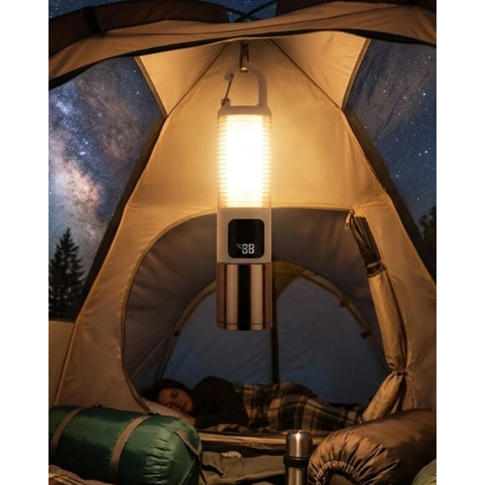 Led Kamp Lambası Usb Şarjlı 500 Lümen Parlaklık Güç Göstergeli Taşınabilir Fener