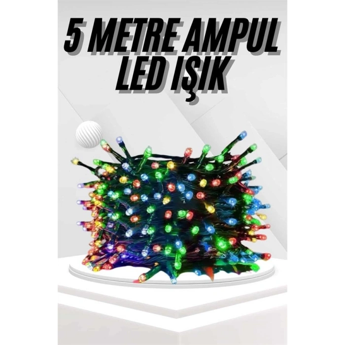 Ledli Fişli Led Dekor Lambası 5m Rgb Yılbaşı Ağacı Işığı