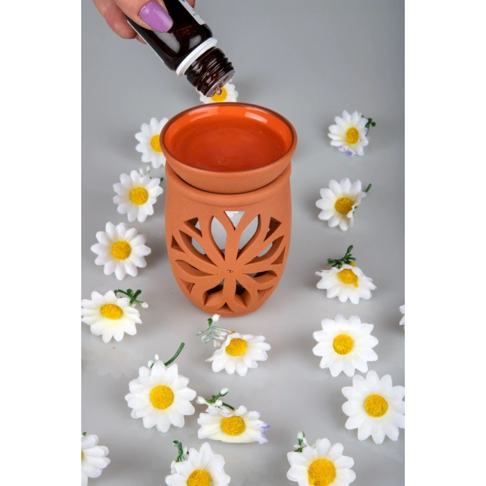 Lotus Çiçeği El Yapımı Çömlek Buhurdanlık Tütsülük (599)