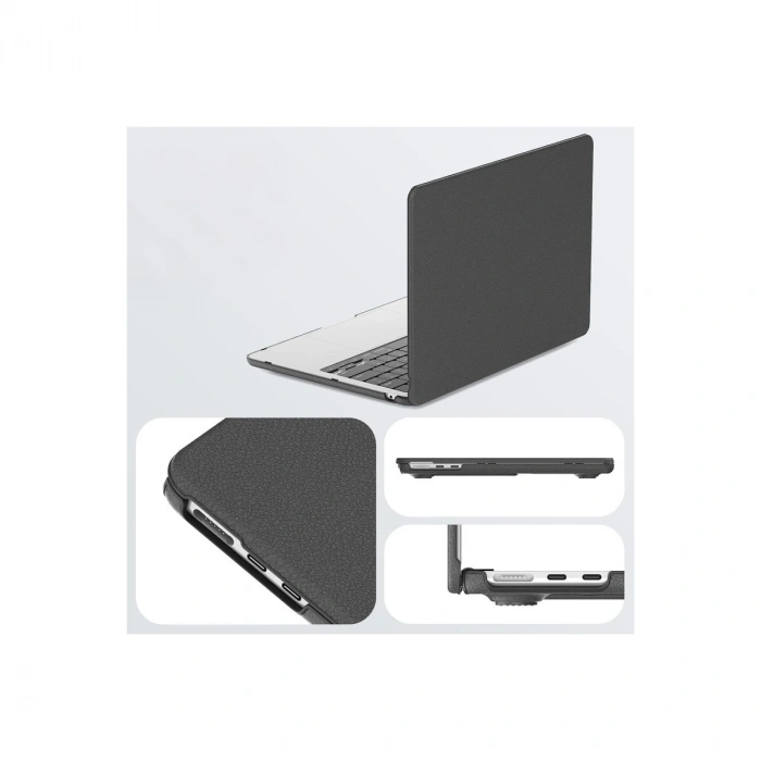 Macbook Air 15 2024 Macbook Deri Kapak - Siyah