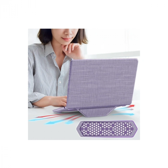 Macbook Pro 14 2021 Macbook Kumaş Kapak - Mor