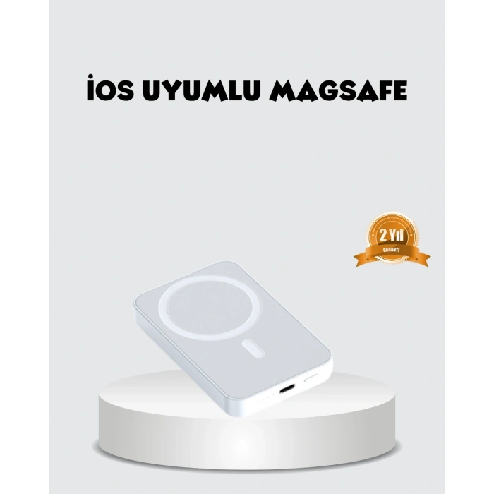 Magsafe Uyumlu Kablosuz Batarya 27w Hızlı Şarj Destekli Kompakt Güç Bankası