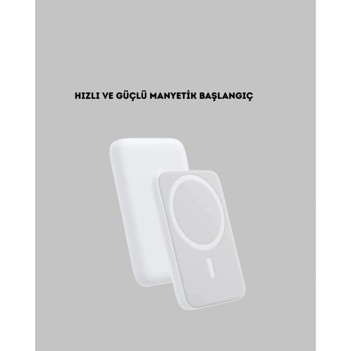 Magsafe Uyumlu Kablosuz Powerbank – Güçlü Mıknatıs, Hızlı Şarj, Kompakt Tasarım