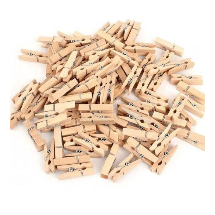 Mandal Mini Ahşap Mandal (100 Adet) (599)