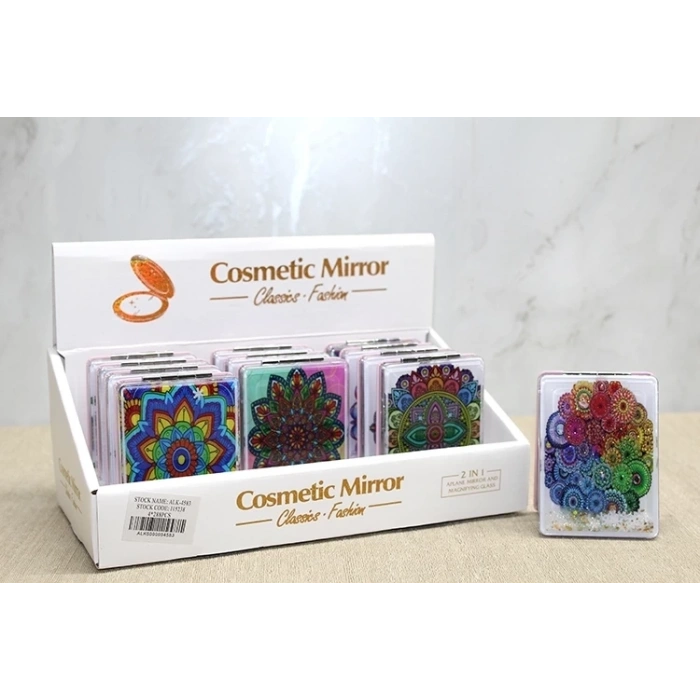 Mandala Desenli Hareketli Sulu El Aynası Alk4583