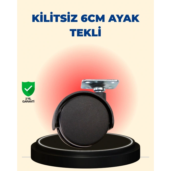 Masa Ve Sehpa İçin 6 Cm Kilitsiz Ayak Tekli