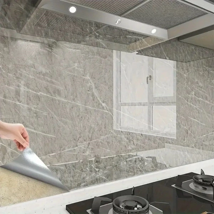 Mermer Desenli Sticker Folyo Atina Grisi 60cm*5mt T04