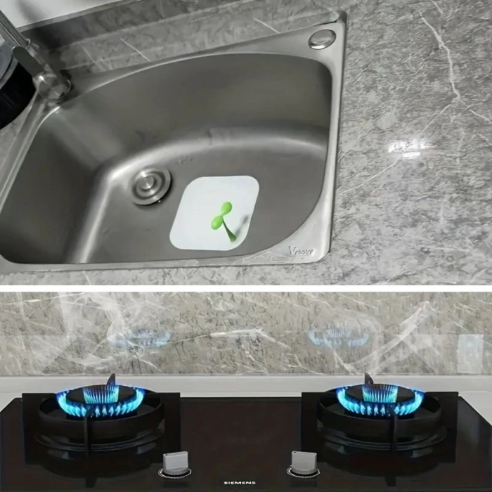 Mermer Desenli Sticker Folyo Atina Grisi 60cm*5mt T04