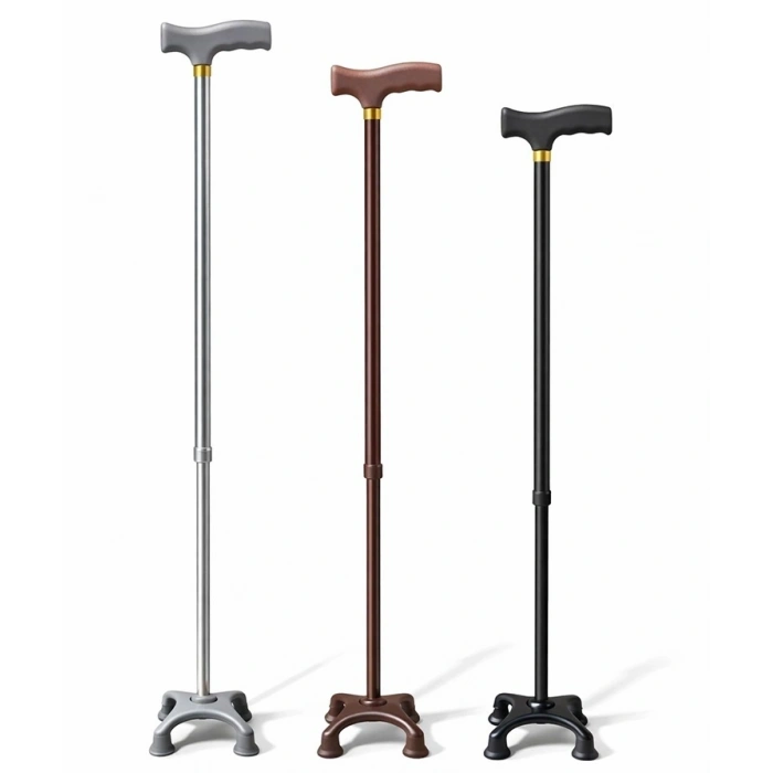 Metal 4 Ayaklı Ayarlanabilir Destek Bastonu - T Saplı Alk5488
