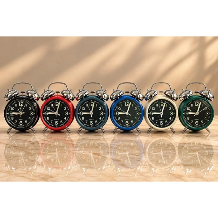 Metal Çift Zilli Çalar Saat Alk6458