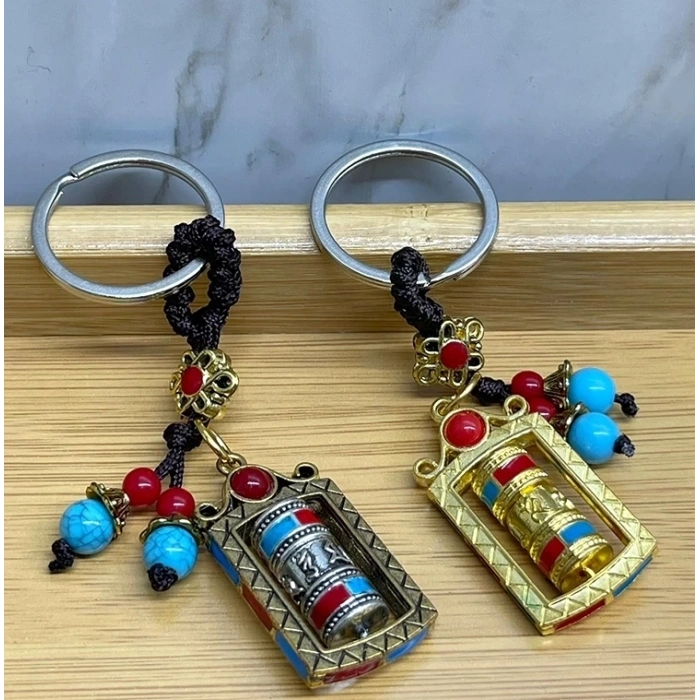 Metal Feng Shui Şans Çarkı Anahtarlık Alk4459