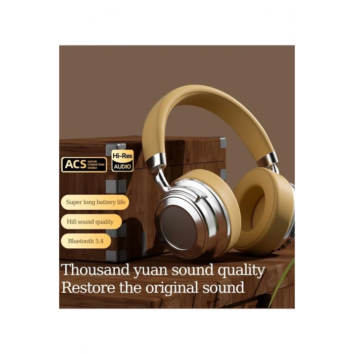 Metal Kulak Üstü Kablosuz Bluetooth Kulaklık Hybrid Anc Type-c Hızlı Şarj Bluetooth 6.0