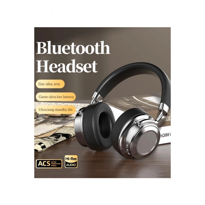 Metal Kulak Üstü Kablosuz Bluetooth Kulaklık Hybrid Anc Type-c Hızlı Şarj Bluetooth 6.0