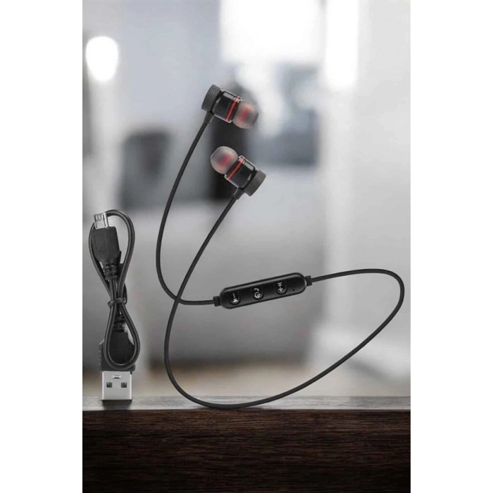 Mikrofonlu Kablosuz Sport Kulak İçi Mıknatıslı Kulaklık