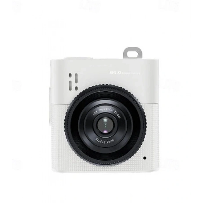 Mini Dijital Kamera 64mp 16x Digital Zoom Retro Vintage 1.4’’ekranlı Video Kamera Taşınabilir Tasarım Beyaz