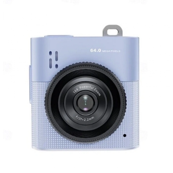 Mini Dijital Kamera 64mp 16x Digital Zoom Retro Vintage 1.4’’ekranlı Video Kamera Taşınabilir Tasarım Mavi