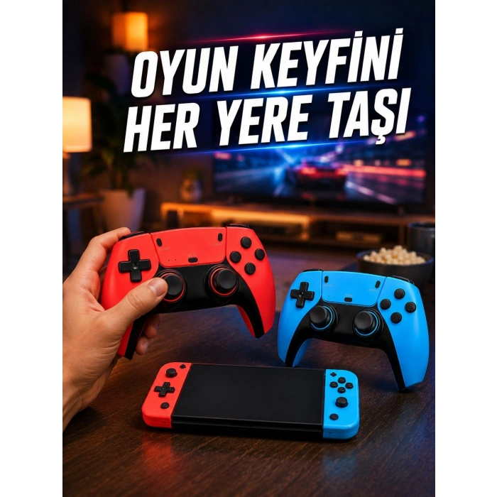 Mini Oyun Konsolu Çift Kablosuz Kontrolcü Hdmı Bağlantılı Oyun Cihazı