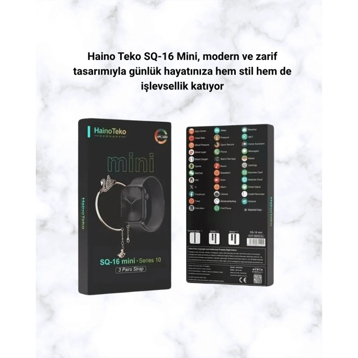 Mini Series 10 Akıllı Saat | 3 Kordon + Bileklik Hediyeli, Tüm Telefonlarla Uyumlu