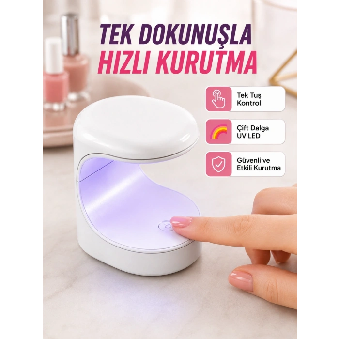 Mini Tırnak Kurutucu – Hızlı Kurutma İçin Uvled Işık Teknolojisi Yeni Nesil