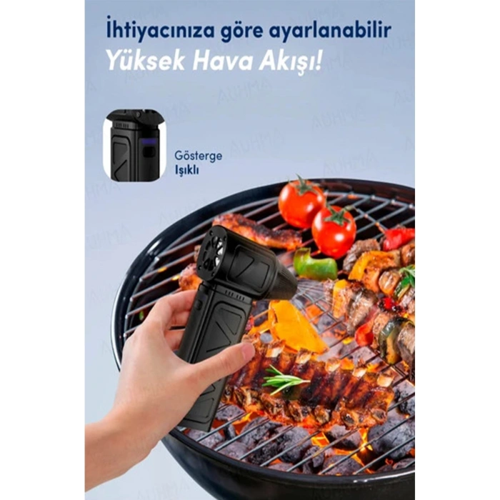 Mini Turbo Fan 130.000 Rpm Şarjlı 8000 Mah Batarya 4 Vitesli Taşınabilir Elektrikli Hava Üfleyici Kompresörü