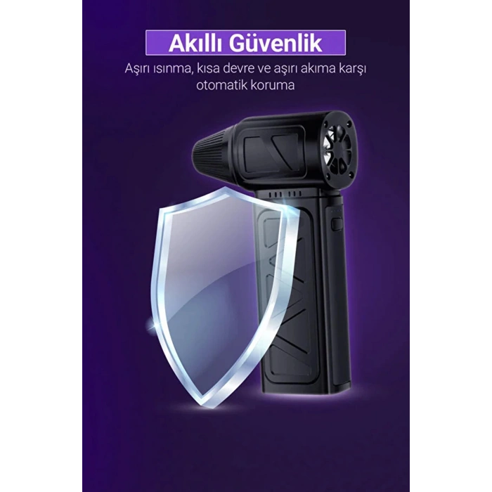 Mini Turbo Fan 130.000 Rpm Şarjlı 8000 Mah Batarya 4 Vitesli Taşınabilir Elektrikli Hava Üfleyici Kompresörü