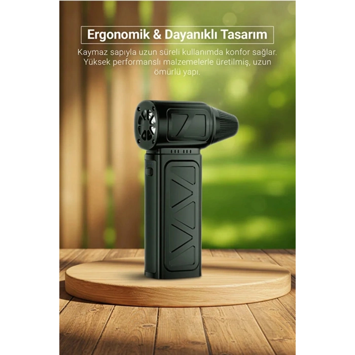 Mini Turbo Fan 130.000 Rpm Şarjlı 8000 Mah Batarya 4 Vitesli Taşınabilir Elektrikli Hava Üfleyici Kompresörü