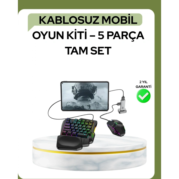 Mobil Pubg Ları İçin 5in1 Klavye Mouse Oyun Seti – Bt5.3 Destekli