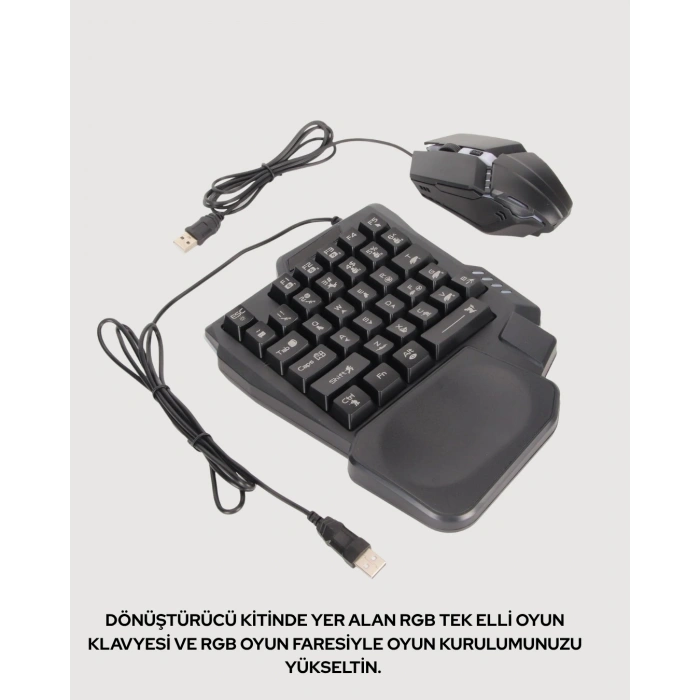 Mobil Pubg Ları İçin 5in1 Klavye Mouse Oyun Seti – Bt5.3 Destekli