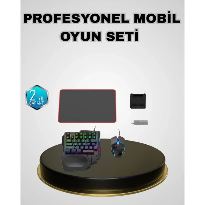 Mobil  Set Klavye + Mouse + Dönüştürücü 5’li Paket Yüksek Dpı Bluetooth