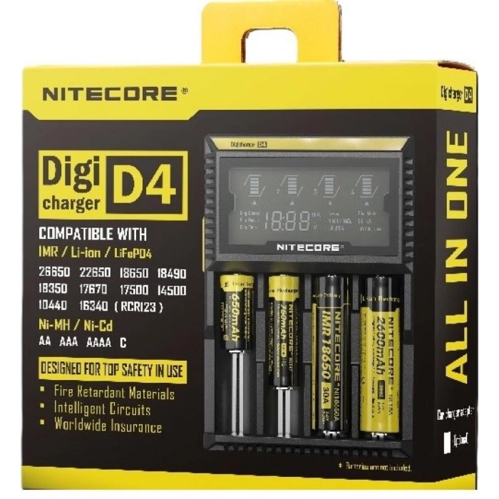 Nitecore D4 Digi Charger Li-ion / Nı-cd / Nı-mh / Lifepo4 Dijital Pil Şarj Cihazı