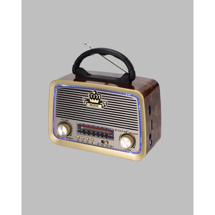 Nostalji Bluetooth Radyo Fm Am Sw Ahşap Eskitme Tasarım