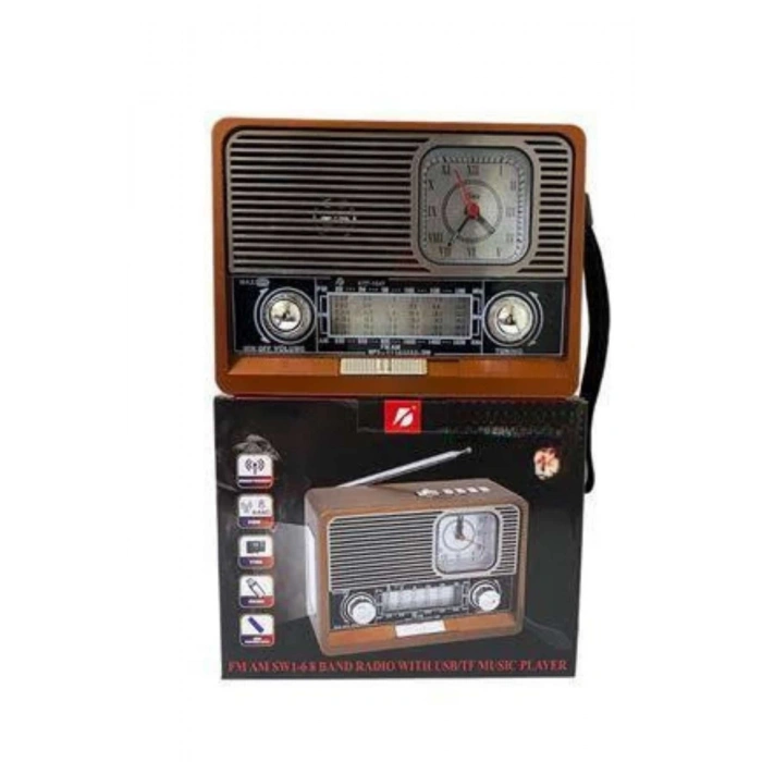Nostaljik Vintage Radyo Taşınabilir Bluetooth Bağlantılı Hoparlör Radyo