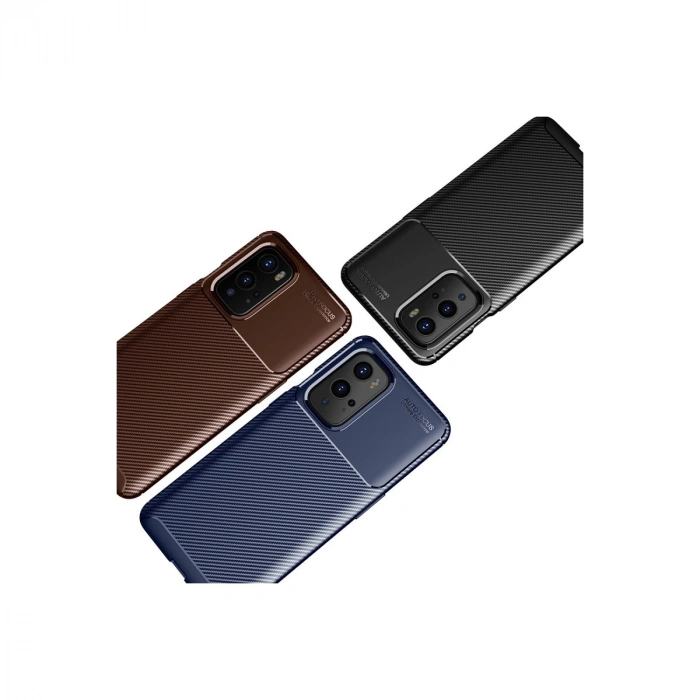 One Plus 9 Pro Kılıf Auto Focus Karbon Kapak - Siyah