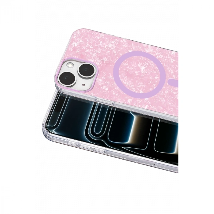 Onegif Apple İphone 14 Mila Dalgalı Magsafe Kapak - Lila