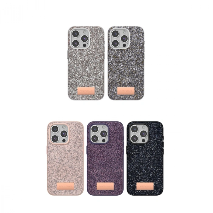 Onegif Apple İphone 14 Pro Max Bright Simli Kapak - Derin Mor