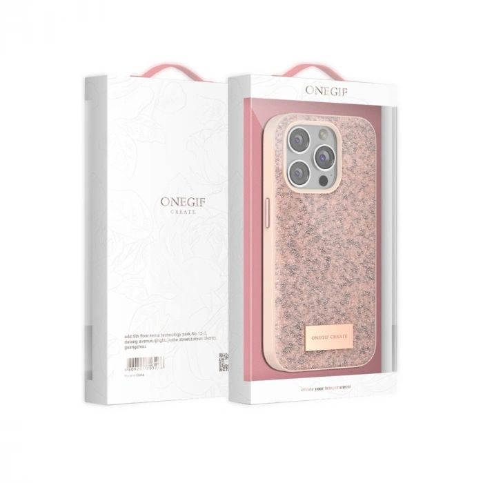 Onegif Apple İphone 15 Pro Max Bright Simli Kapak - Siyah