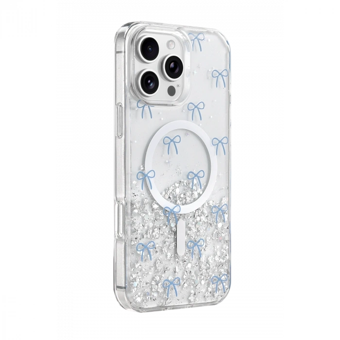 Onegif Apple İphone 16 Pro Max Misk Simli Magsafe Kapak - Desen 3