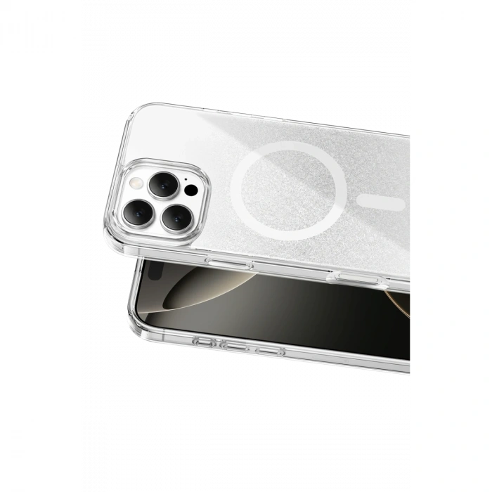 Onegif Apple İphone 16 Pro Max Sora Simli Magsafe Kapak - Beyaz