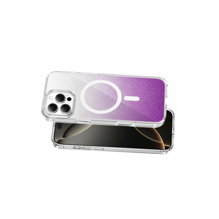 Onegif Apple İphone 16 Pro Max Sora Simli Magsafe Kapak - Mor