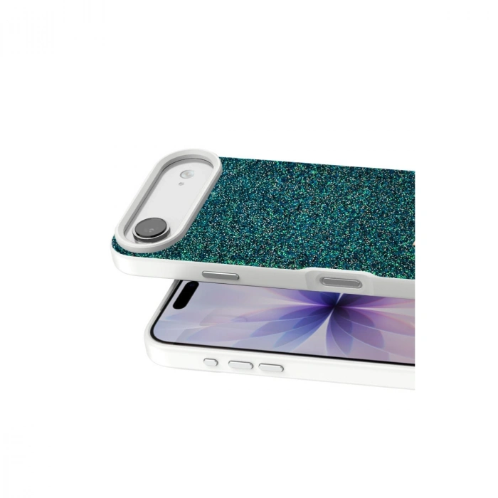 Onegif Apple İphone 17 Air Bright Simli Kapak - Koyu Yeşil