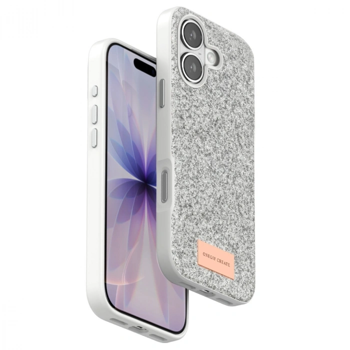 Onegif Apple İphone 17 Bright Simli Kapak - Beyaz