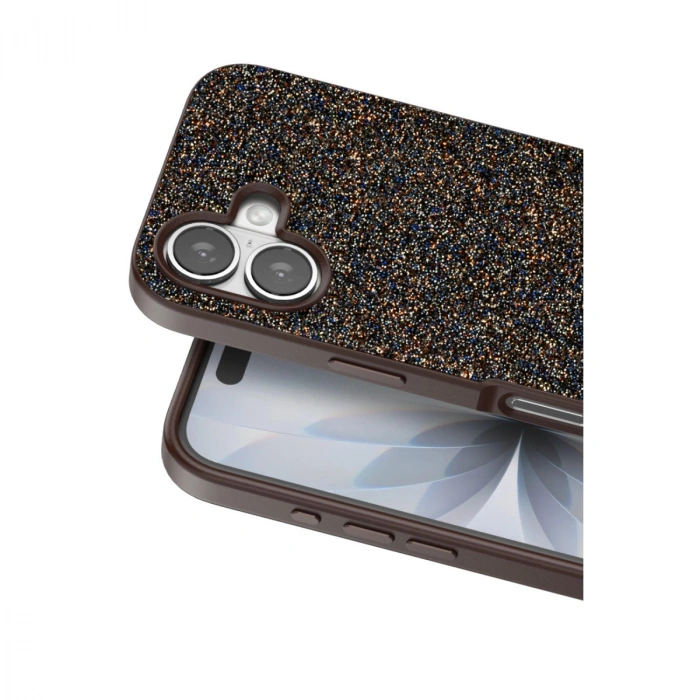 Onegif Apple İphone 17 Bright Simli Kapak - Gold