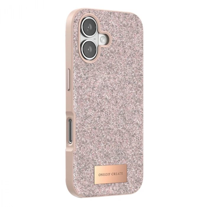 Onegif Apple İphone 17 Bright Simli Kapak - Pembe