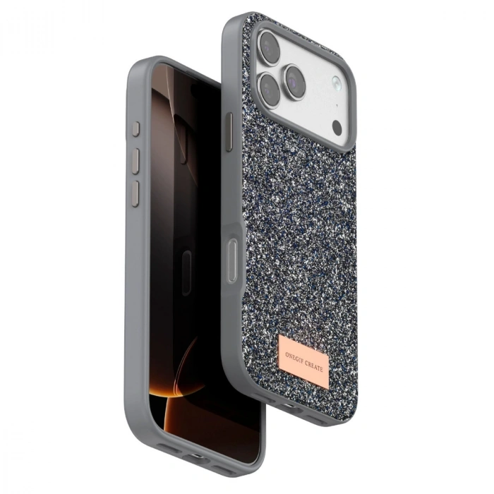 Onegif Apple İphone 17 Pro Bright Simli Kapak - Gümüş